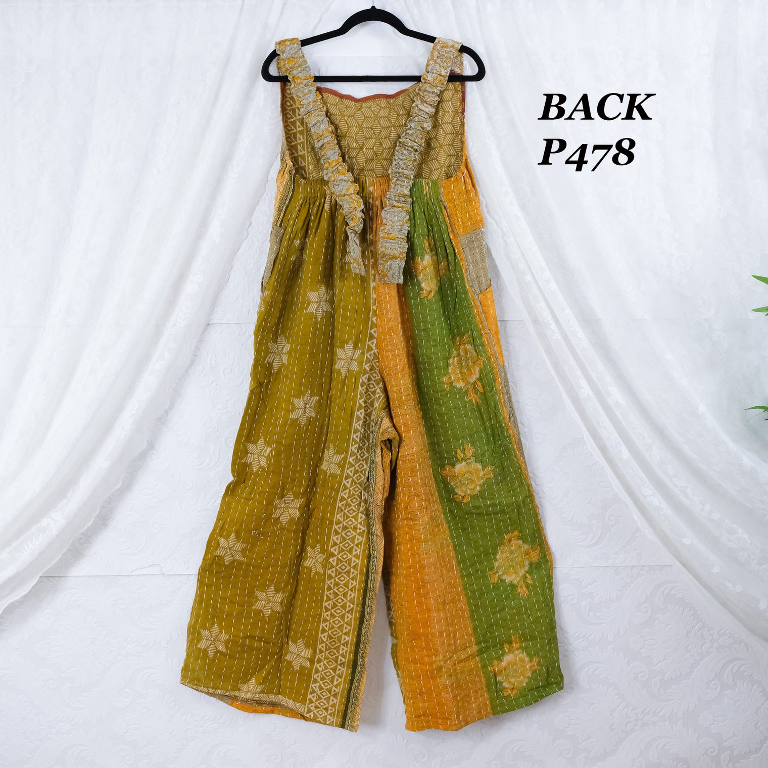 Kantha Plus Size Wide Leg Boho Jumpsuit