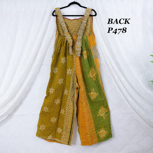 Kantha Plus Size Wide Leg Boho Jumpsuit