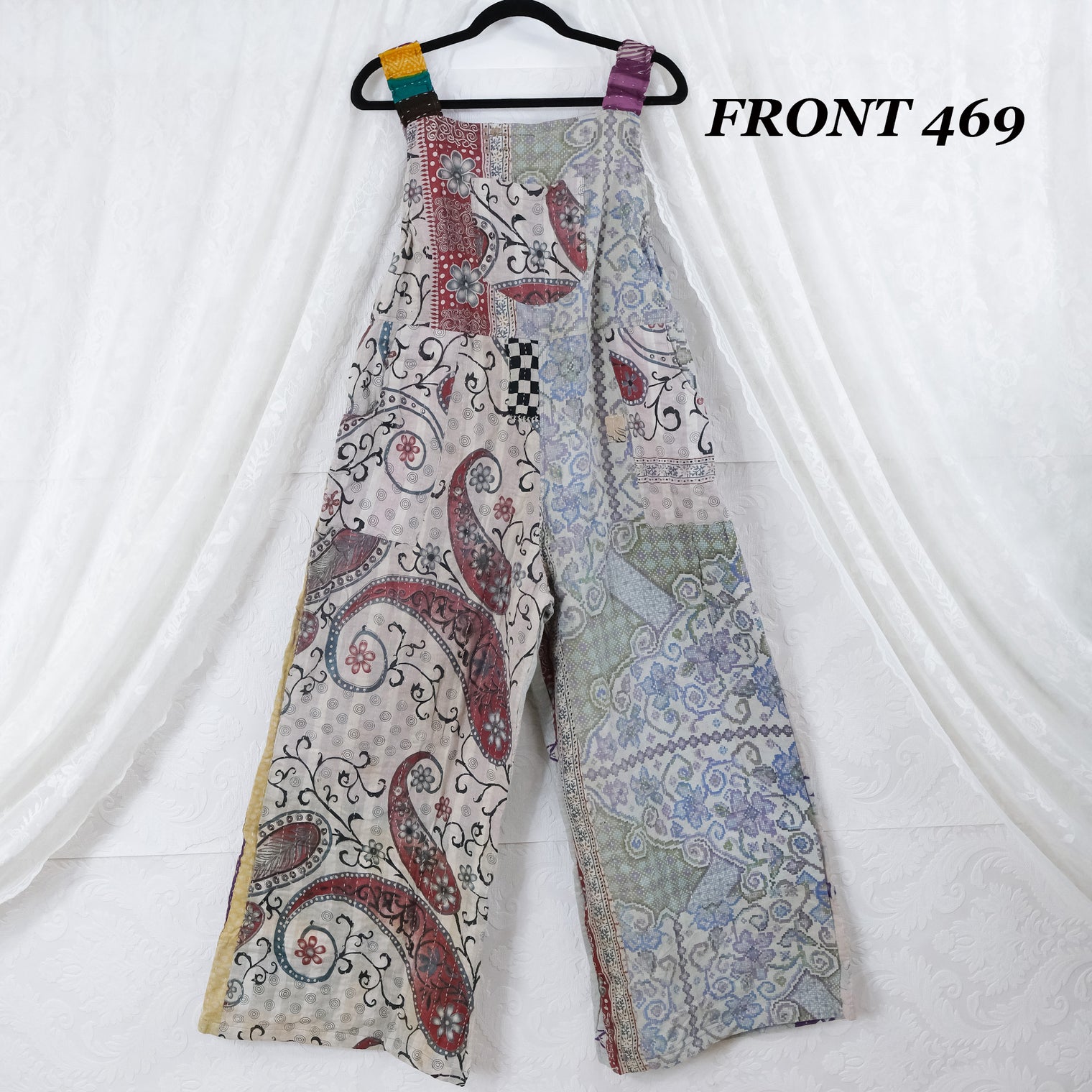 Kantha Wide Leg Boho Jumpsuit with Pockets