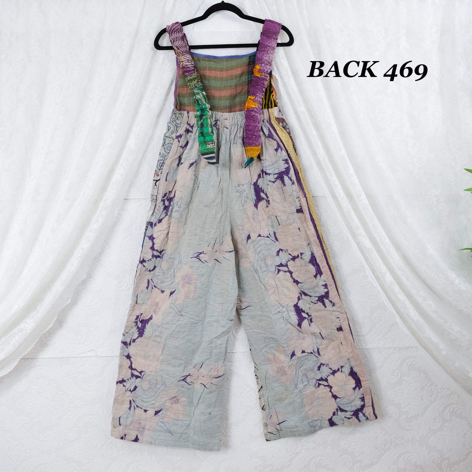 Kantha Wide Leg Boho Jumpsuit with Pockets