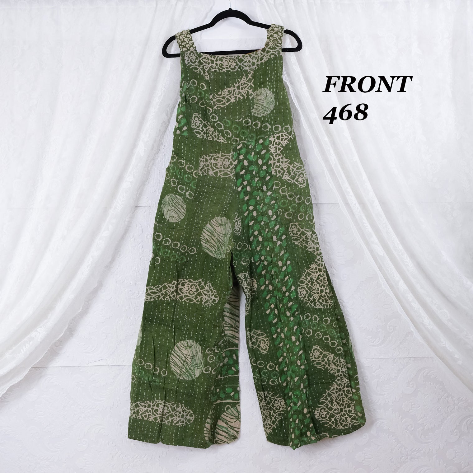 Kantha Wide Leg Boho Jumpsuit with Pockets