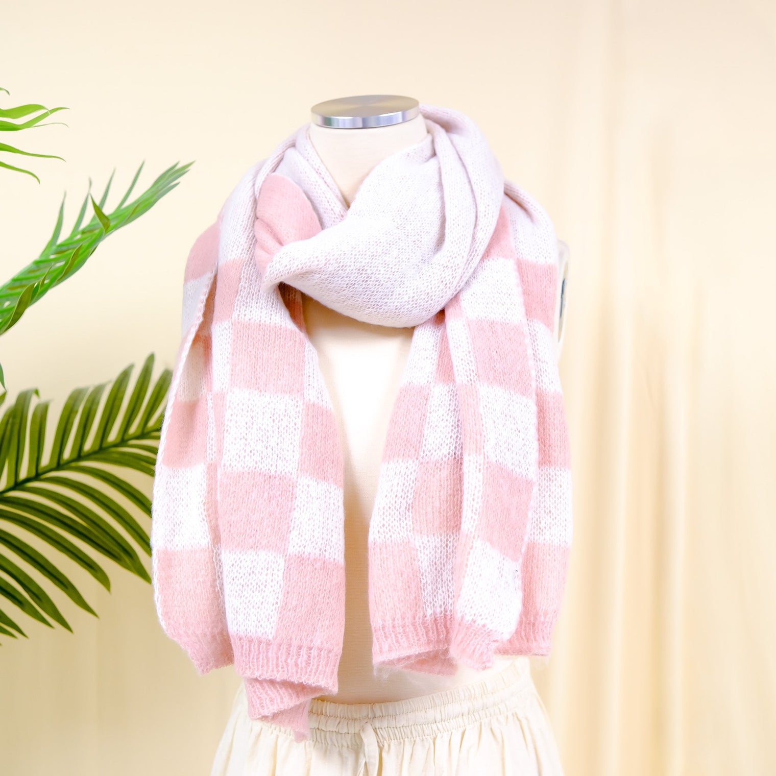 Plaid Long Cashmere Feel Oversized Scarfs(Pack of 12)