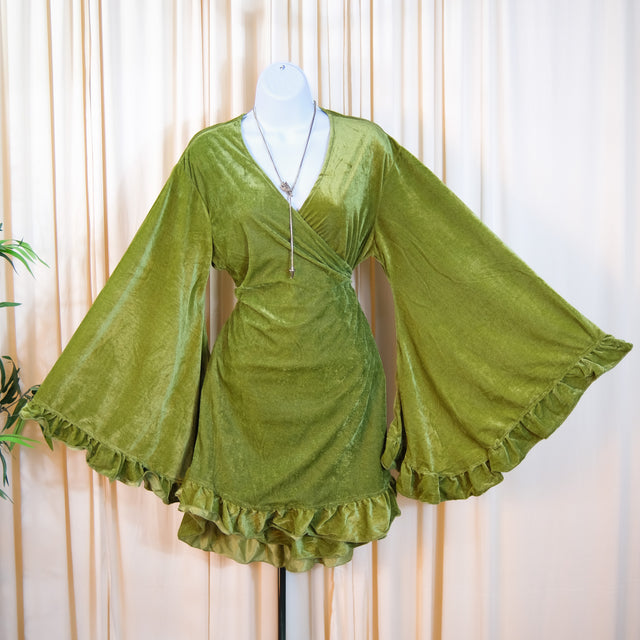 Velvet Mini Wrap Dress