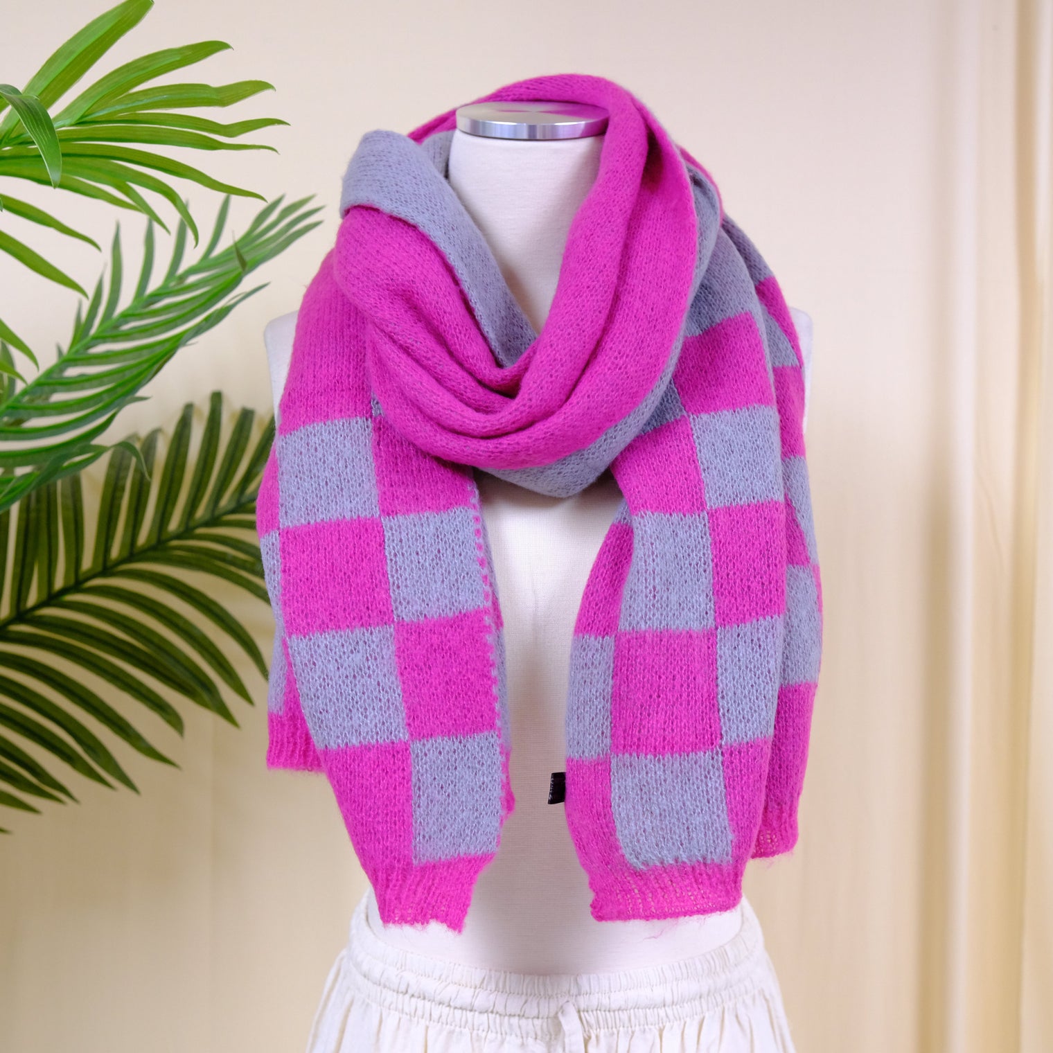 Plaid Long Cashmere Feel Oversized Scarfs(Pack of 12)