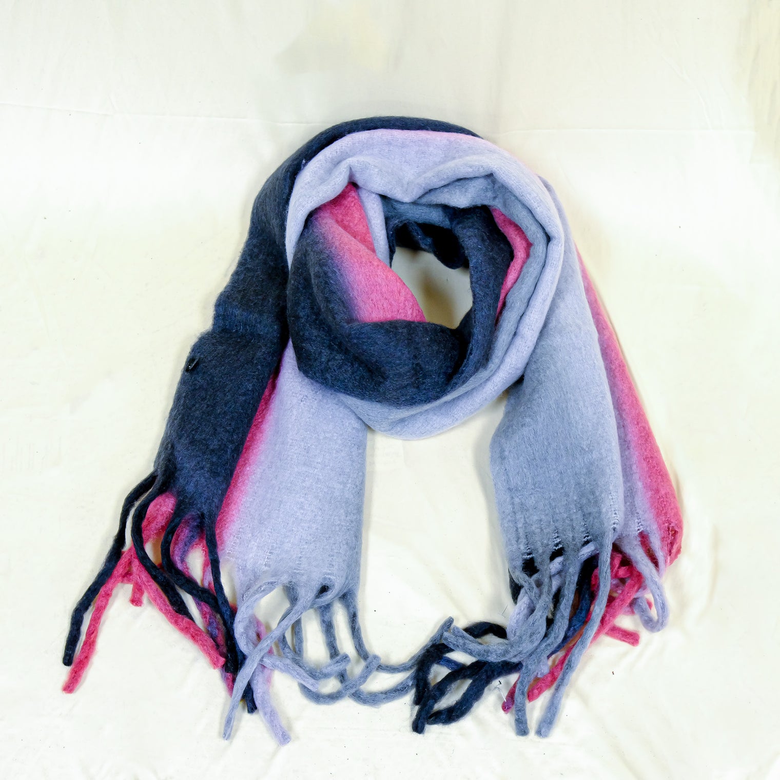 Long Plaid Chunky Scarfs with Fringe