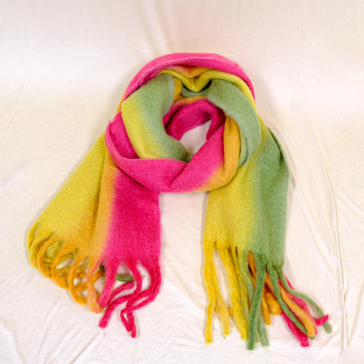 Long Plaid Chunky Scarfs with Fringe