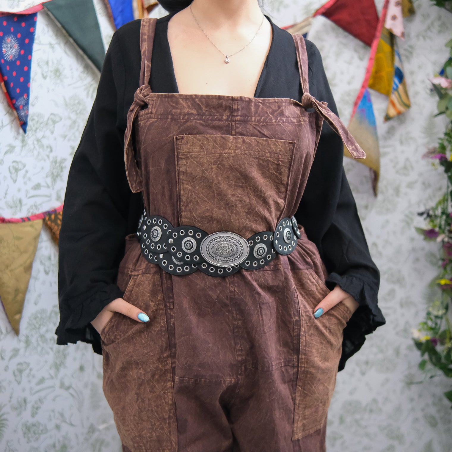 Stonewashed Cotton Wide Leg Jumpsuit