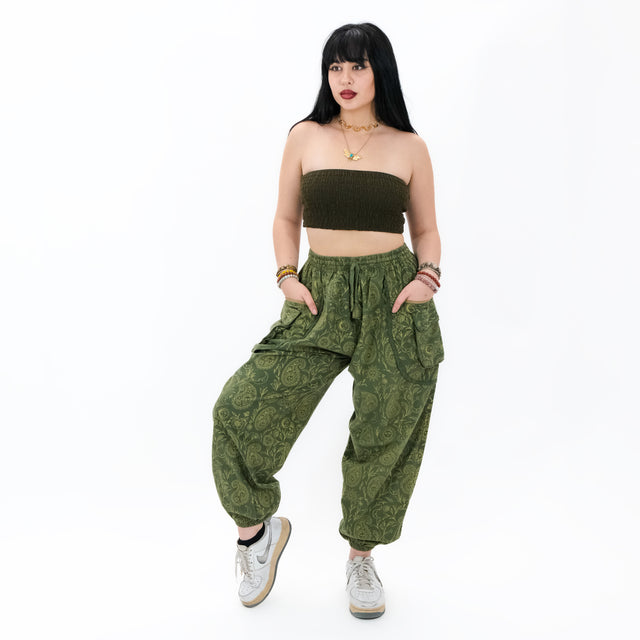 Cotton Paisley Boho Baggy Pants