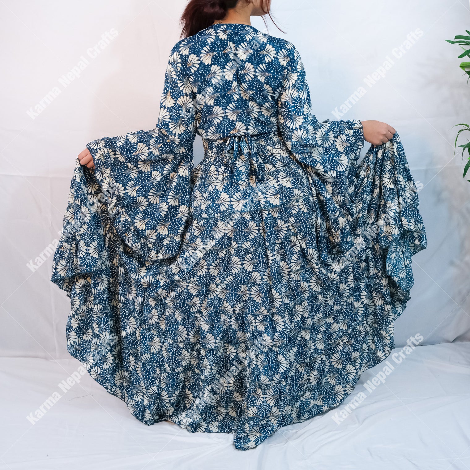 Willow Whisper Skirt with Ruffle Sleeve Top