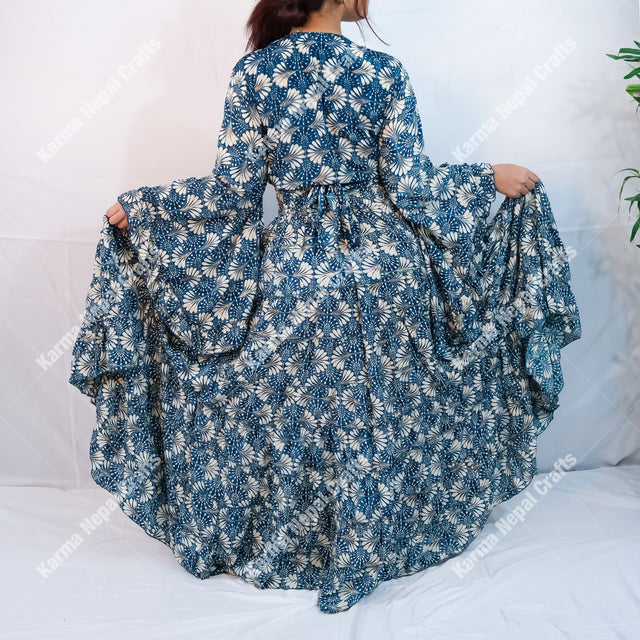 Willow Whisper Skirt with Ruffle Sleeve Top