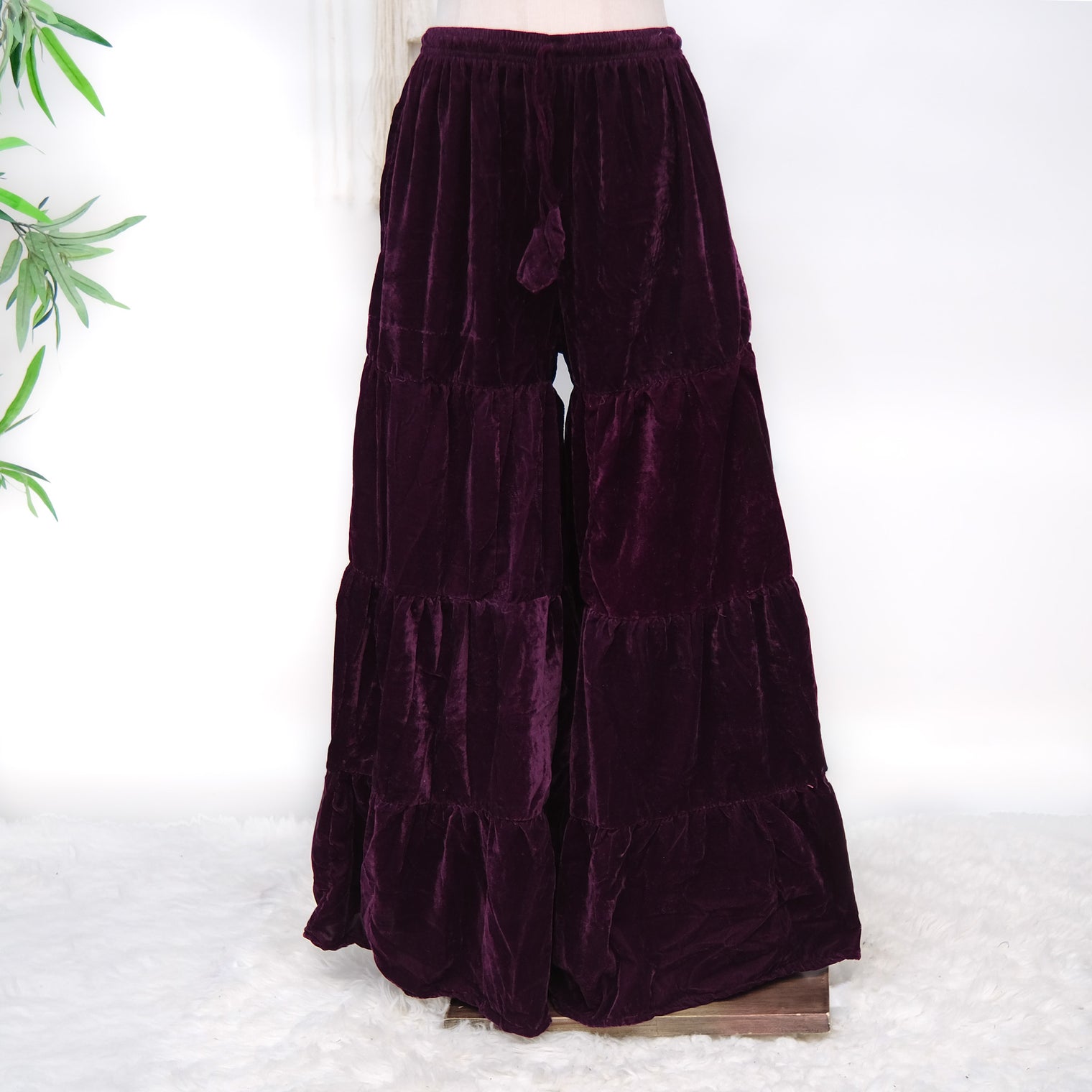 Velvet Dream Tiered Flowy Pants