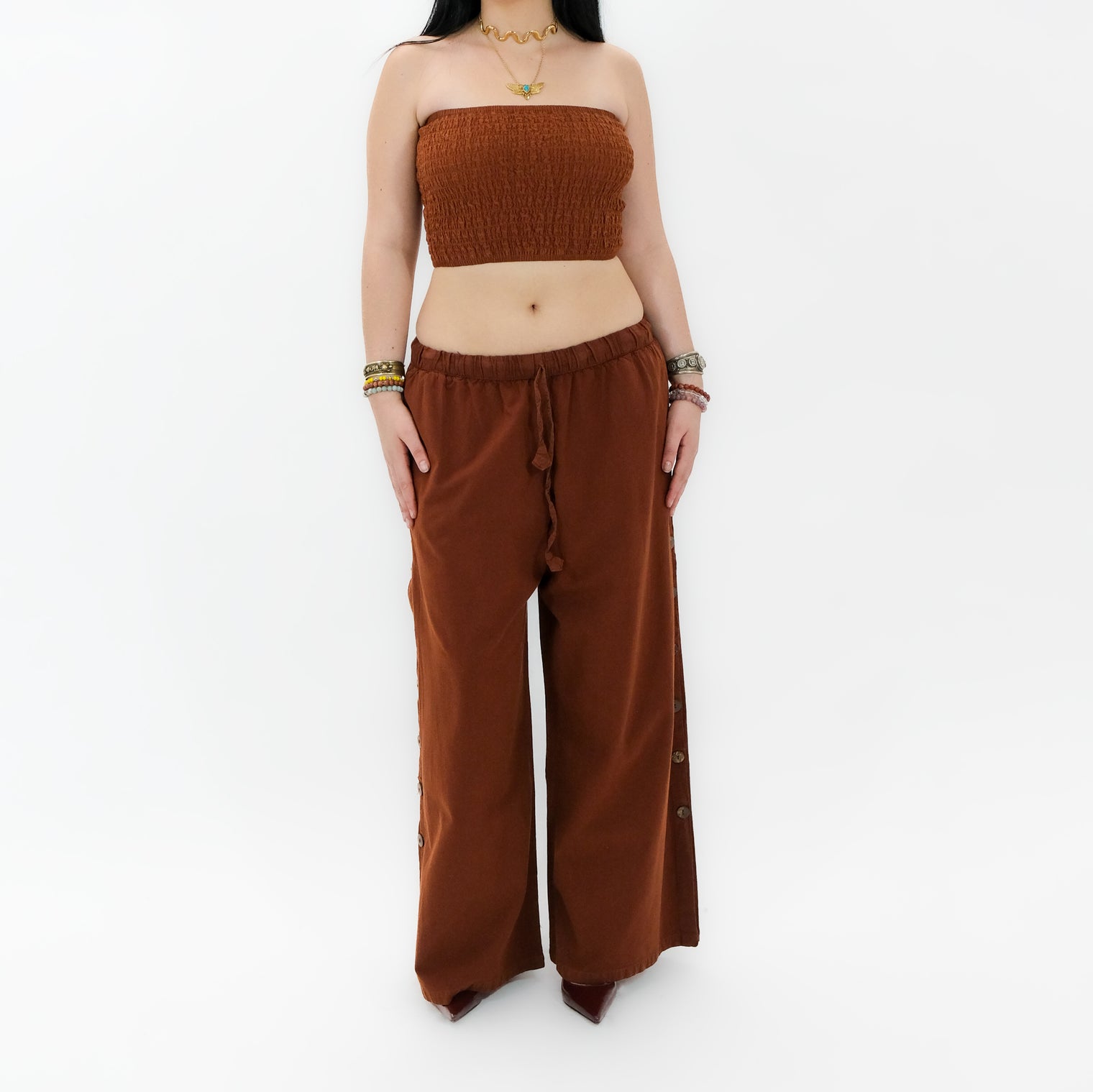 Boho Side Slit Cotton Pants