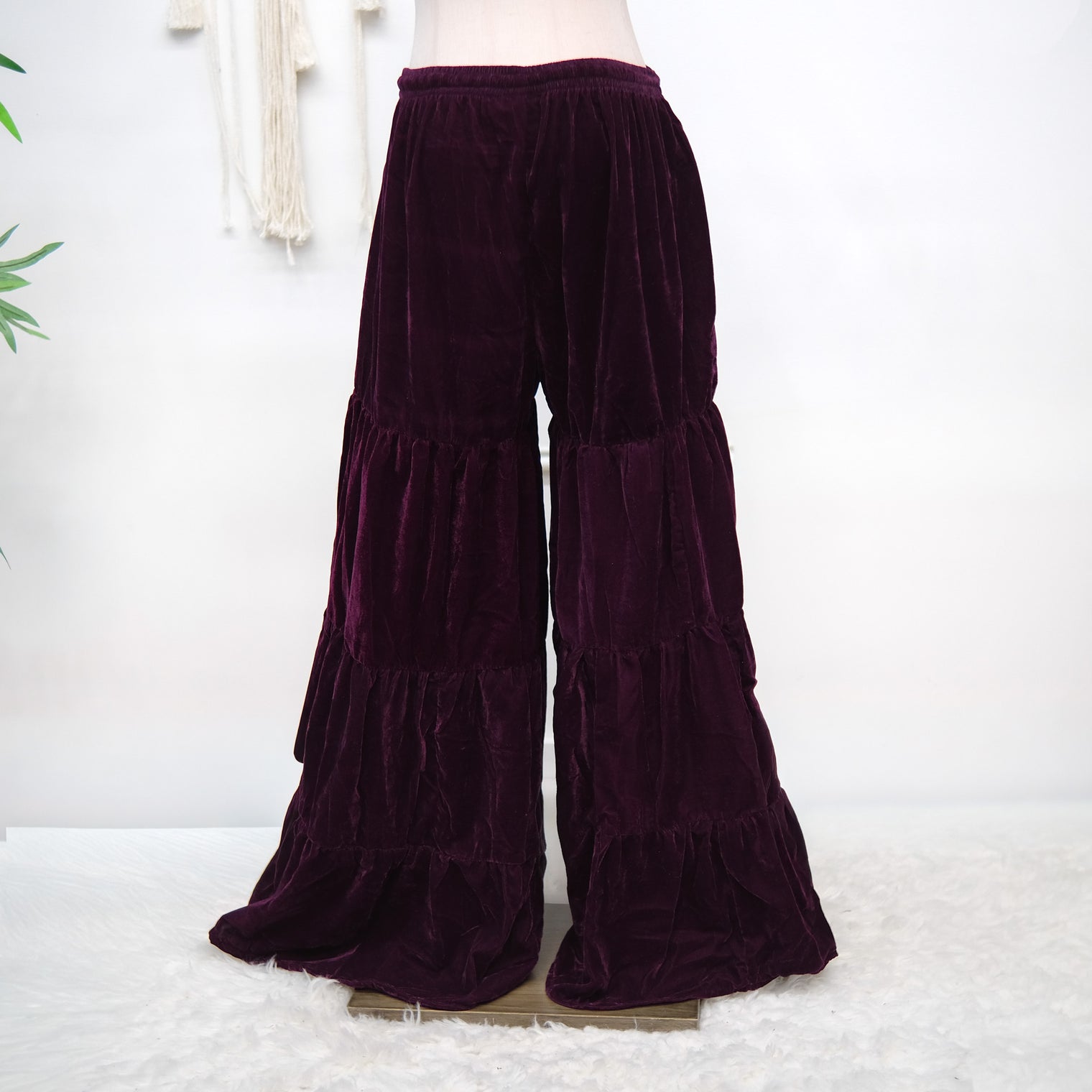Velvet Dream Tiered Flowy Pants