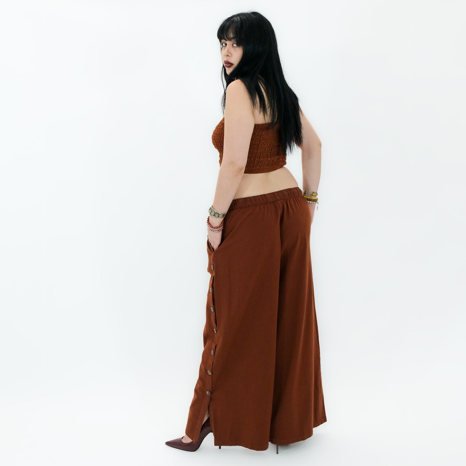 Boho Side Slit Cotton Pants