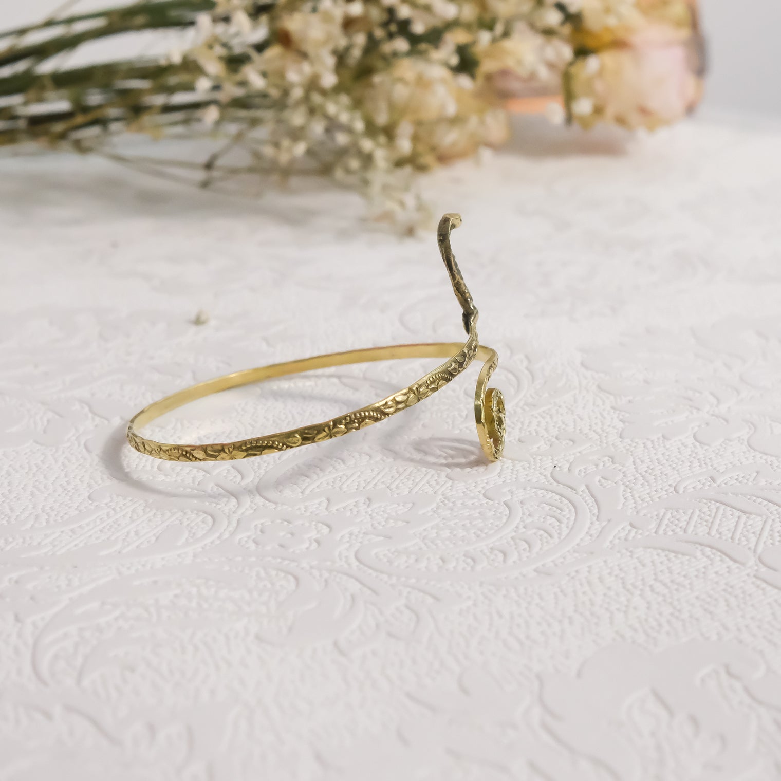 Gold Snake Arm Cuff Bracelet