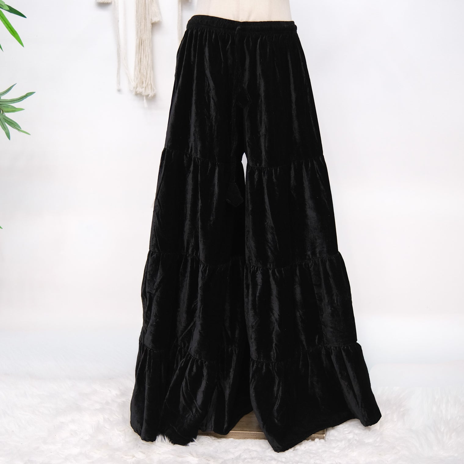 Velvet Dream Tiered Flowy Pants