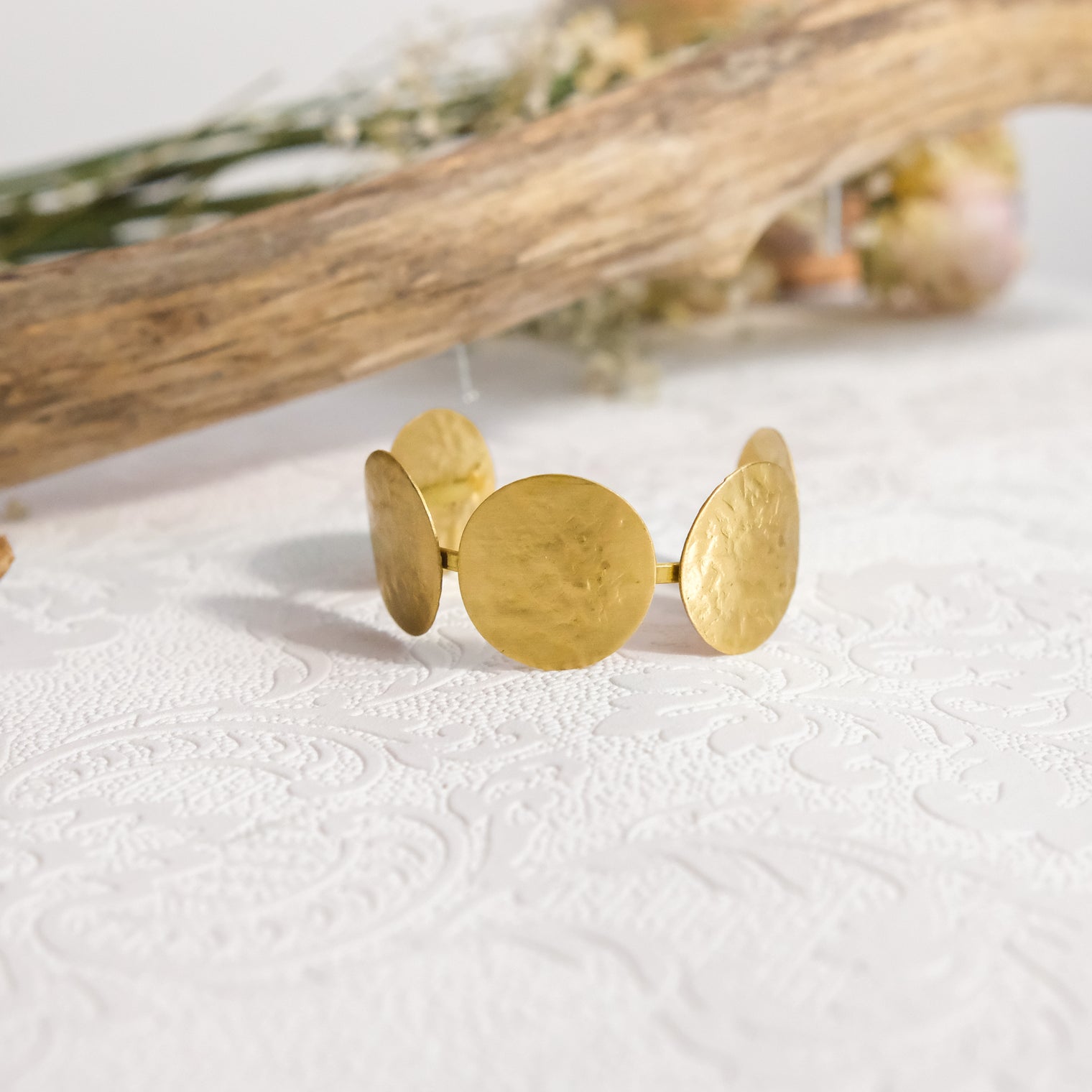 Hammered Circle Statement Cuff