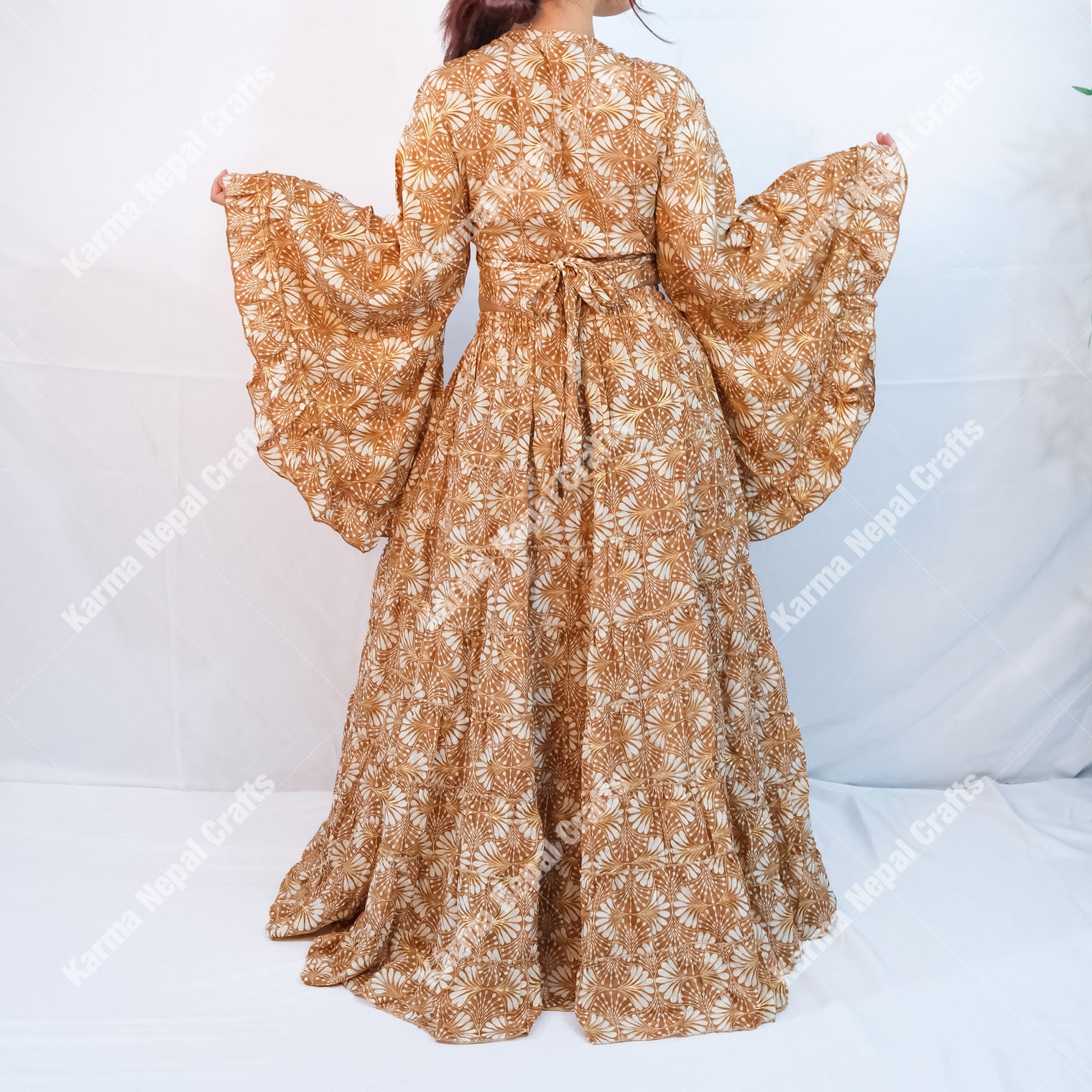 Willow Whisper Skirt with Ruffle Sleeve Top