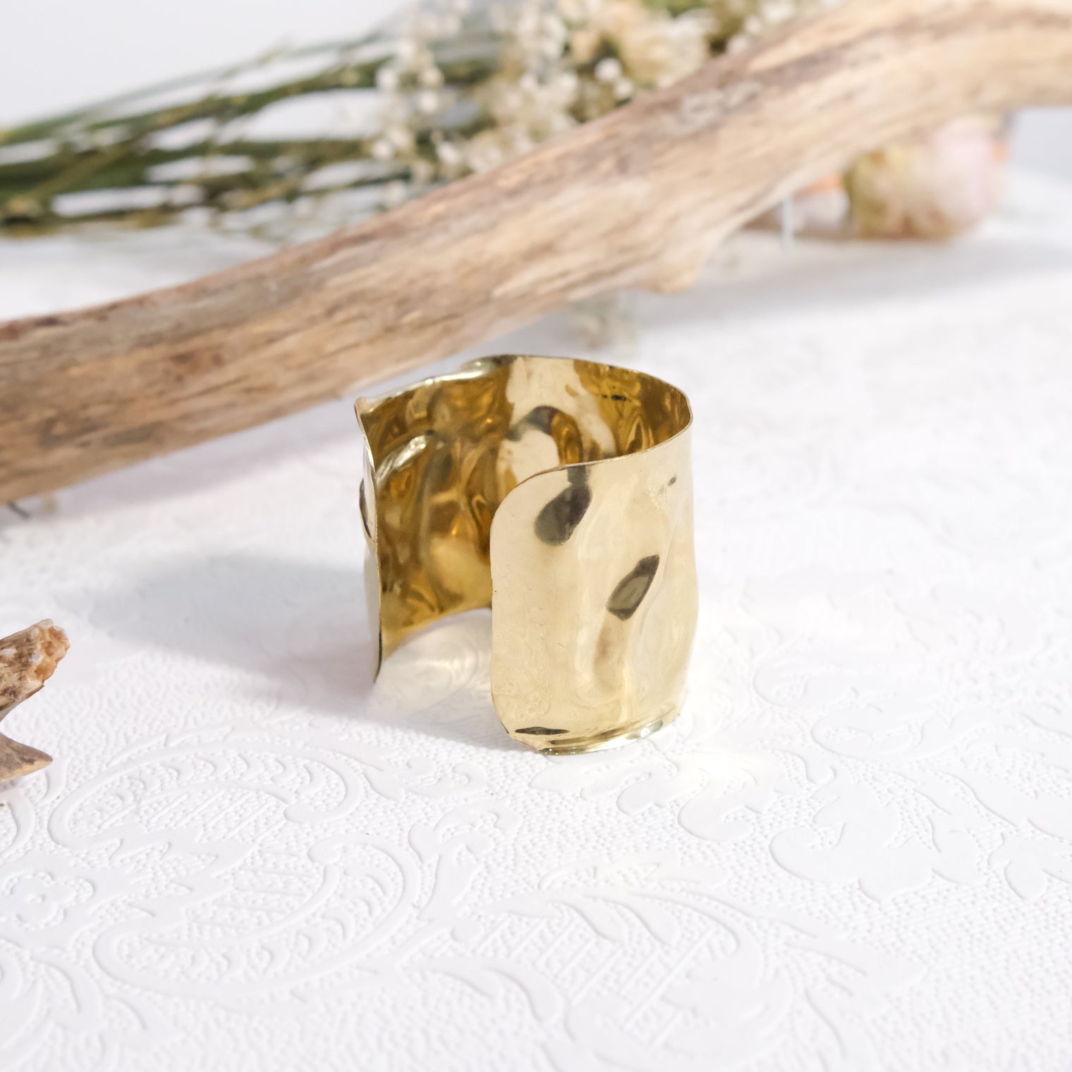 Hammered Gold Cuff Bracelet