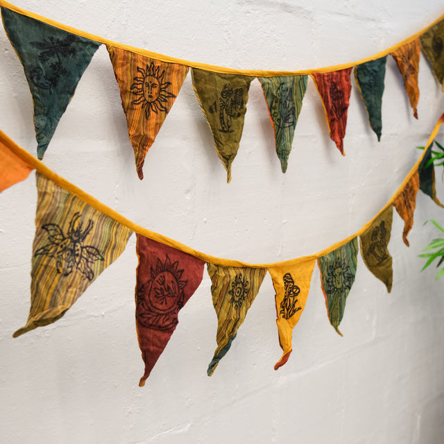 Colorful Boho Patchwork Cotton Pennant Garland