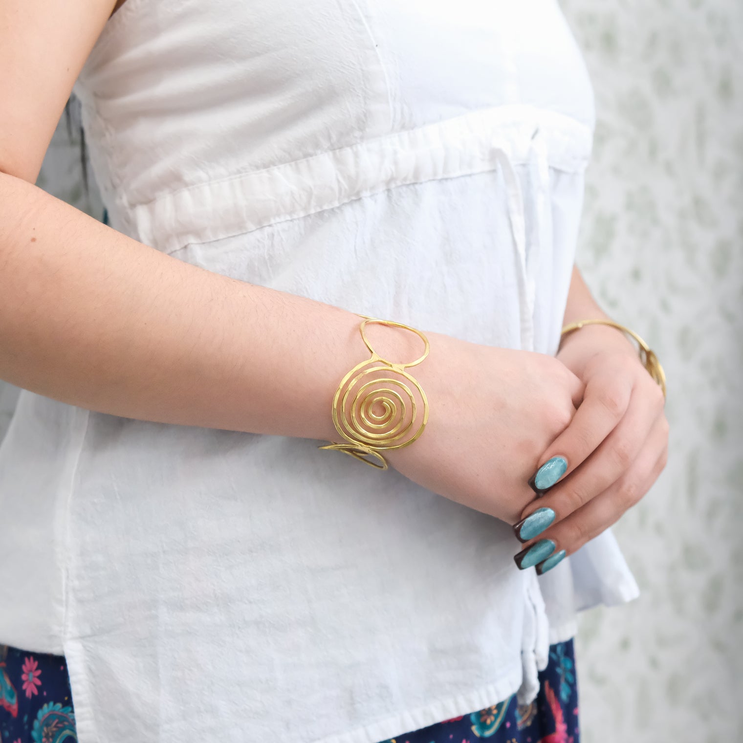 Golden Spiral Cuff Bracelet