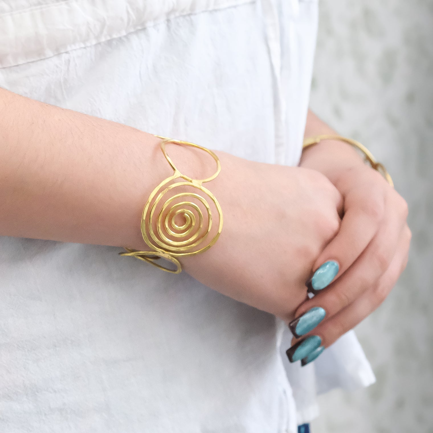 Golden Spiral Cuff Bracelet