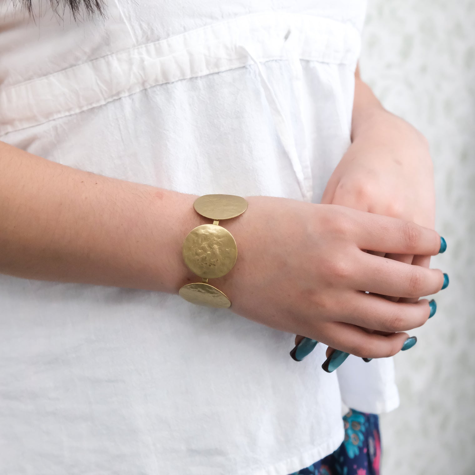 Hammered Circle Statement Cuff
