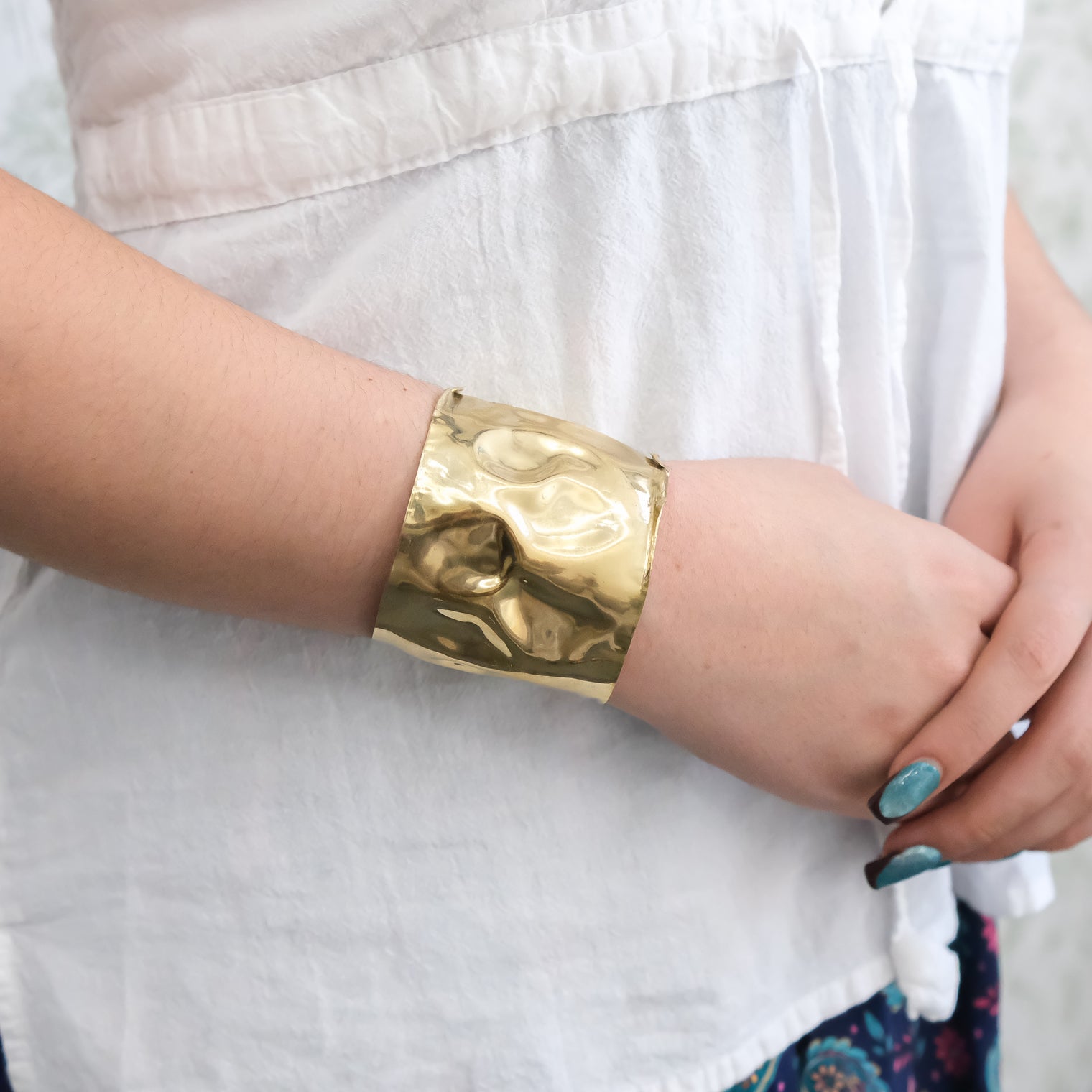 Hammered Gold Cuff Bracelet