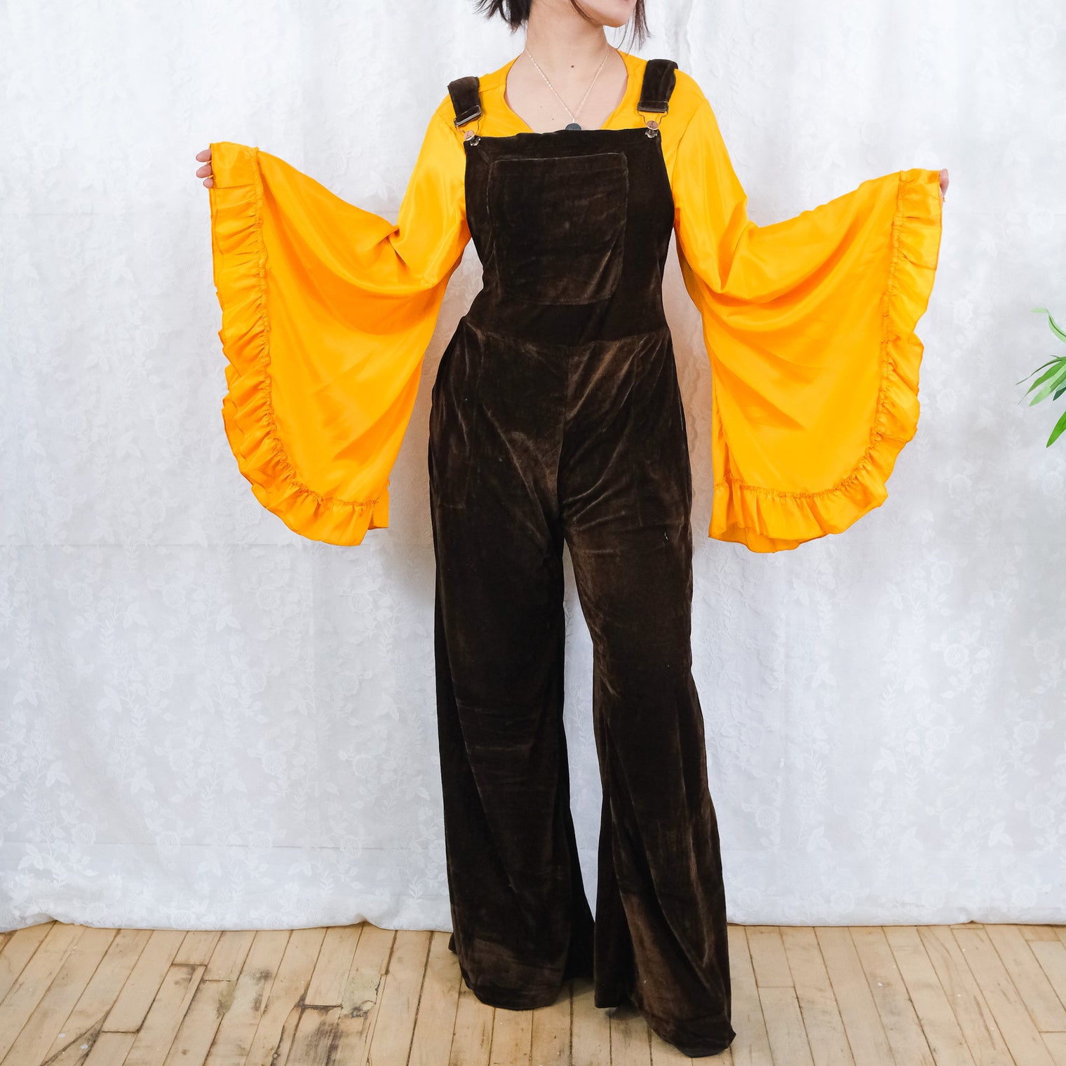 Whimsy Velvet Wide Leg Jumpsuit