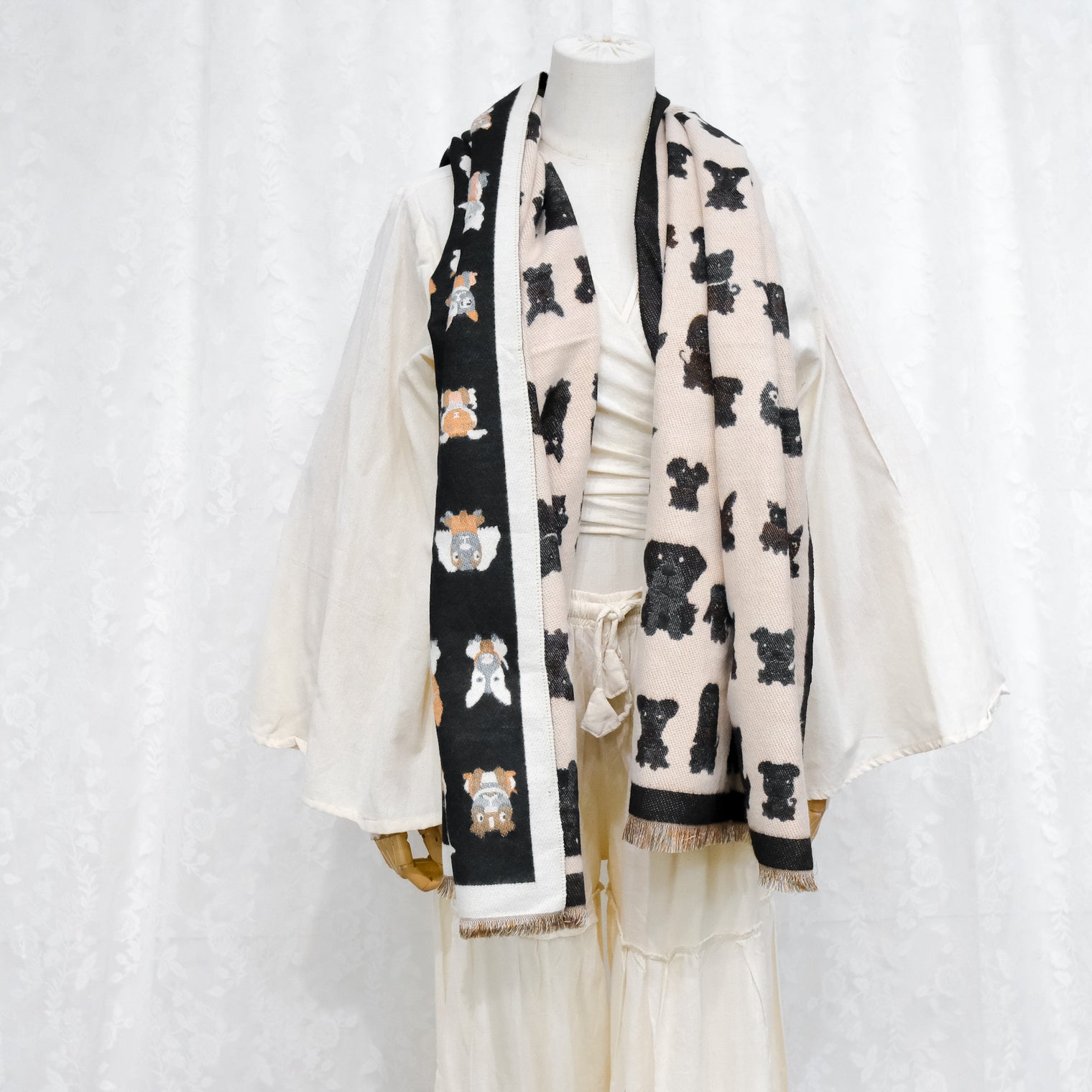 Dog Print Boho Fall Winter Scarfs