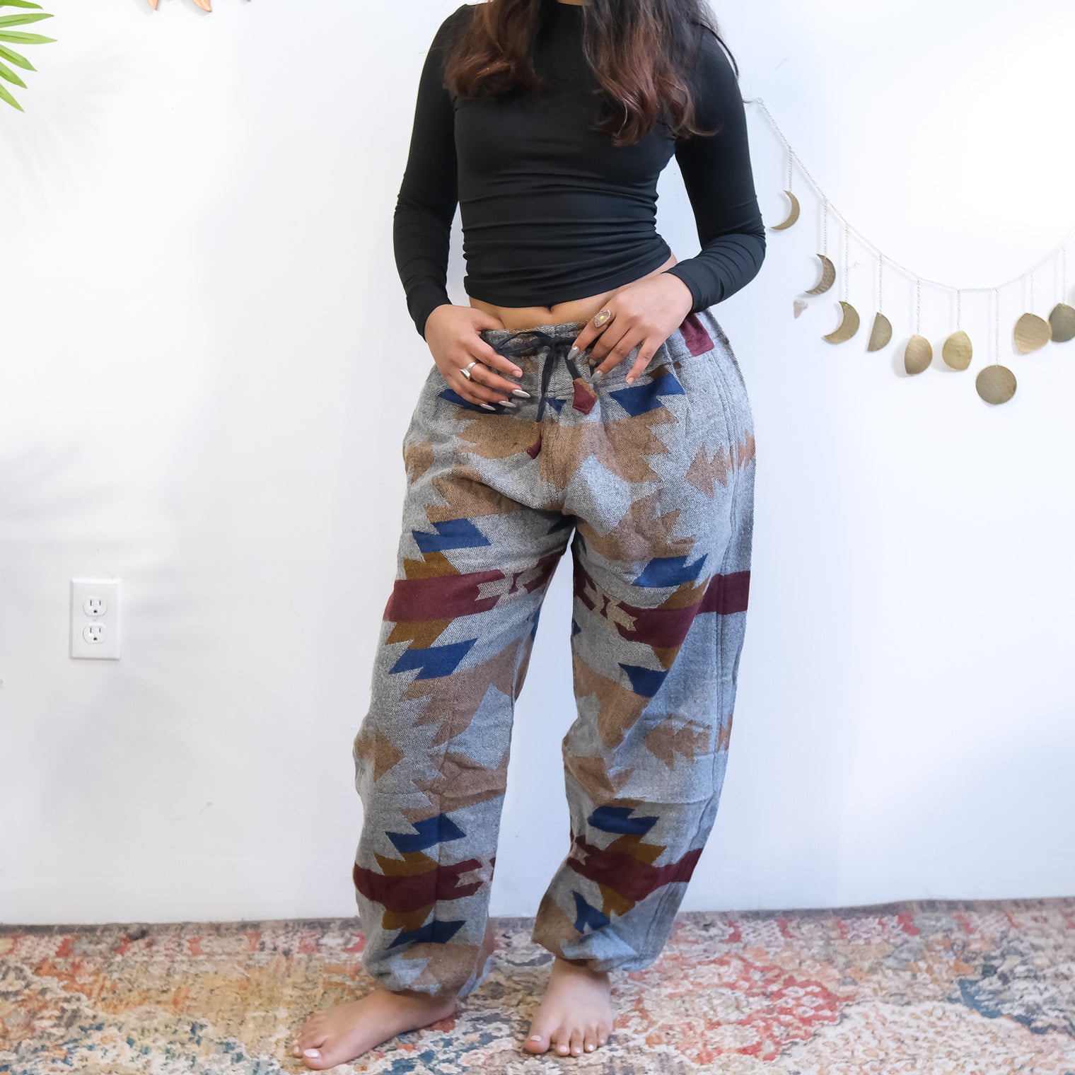 Plaid Print Unisex Wool Blend Joggers