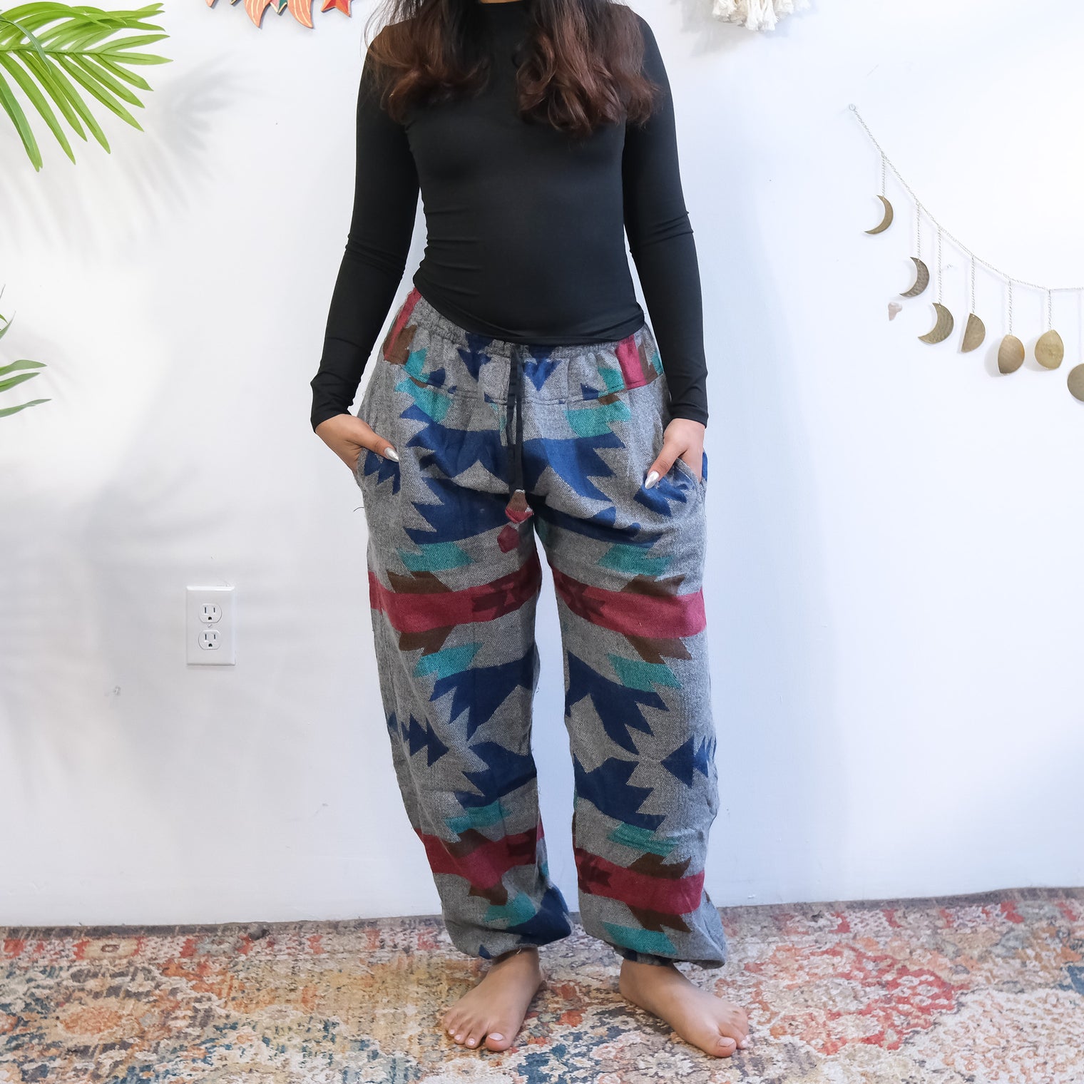 Plaid Print Unisex Wool Blend Joggers