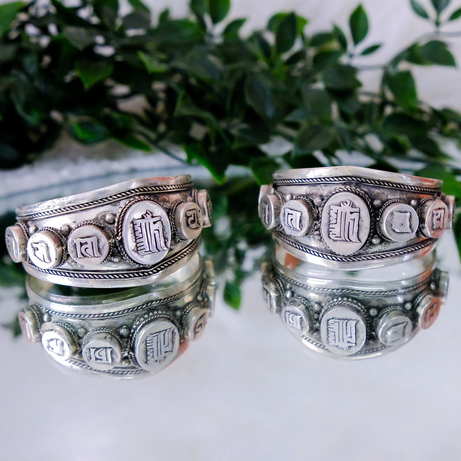 Ethnic Meditation Metal Cuff Bracelet