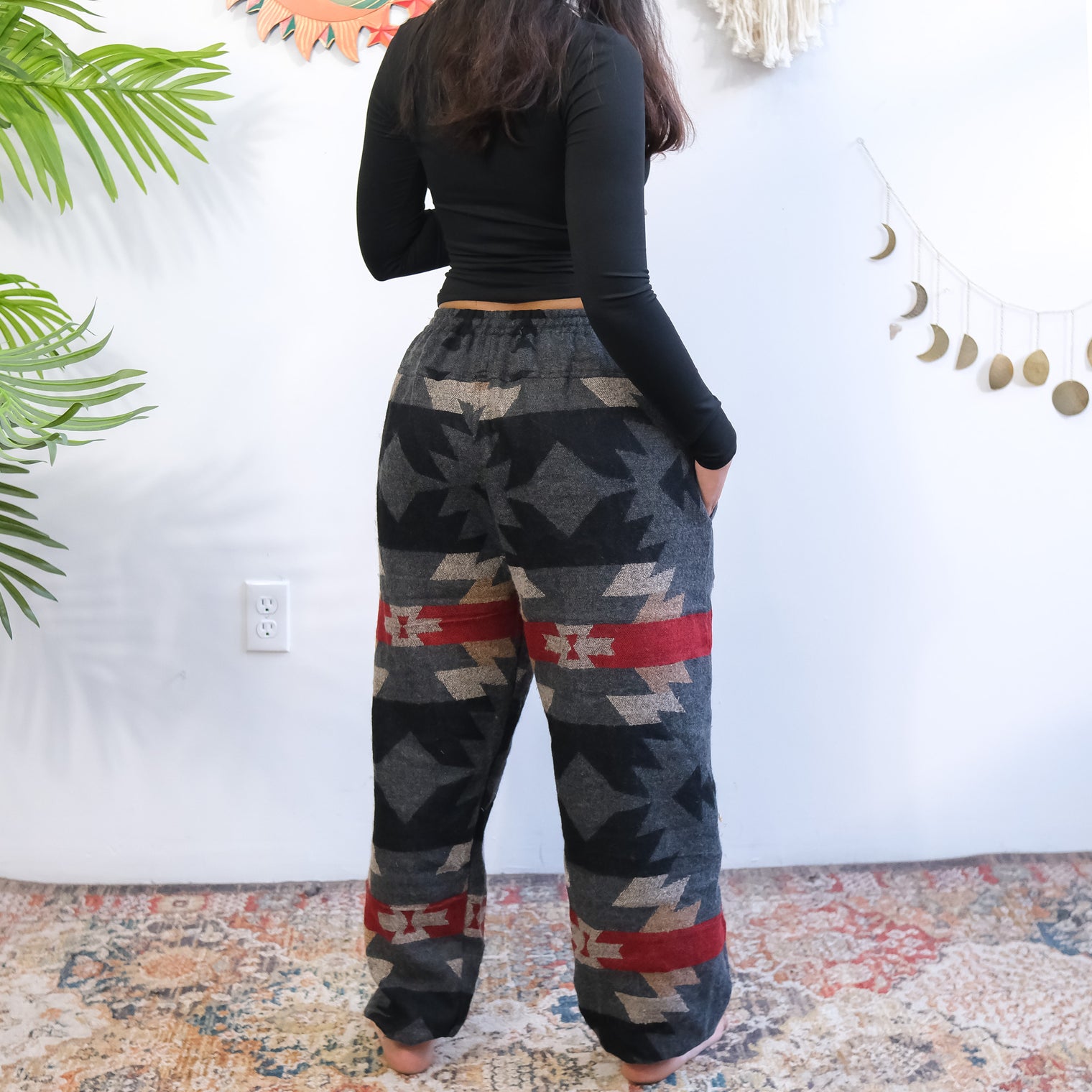 Plaid Print Unisex Wool Blend Joggers