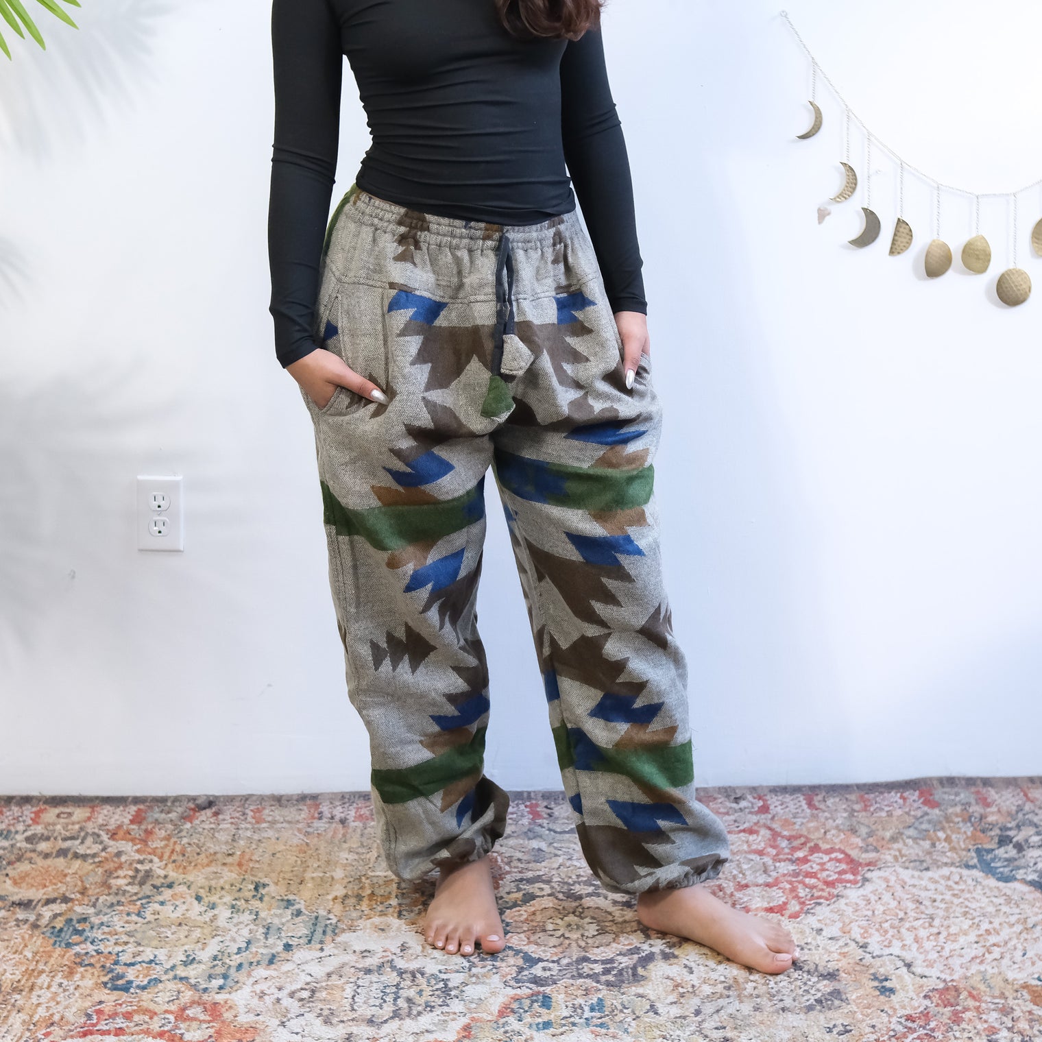 Plaid Print Unisex Wool Blend Joggers