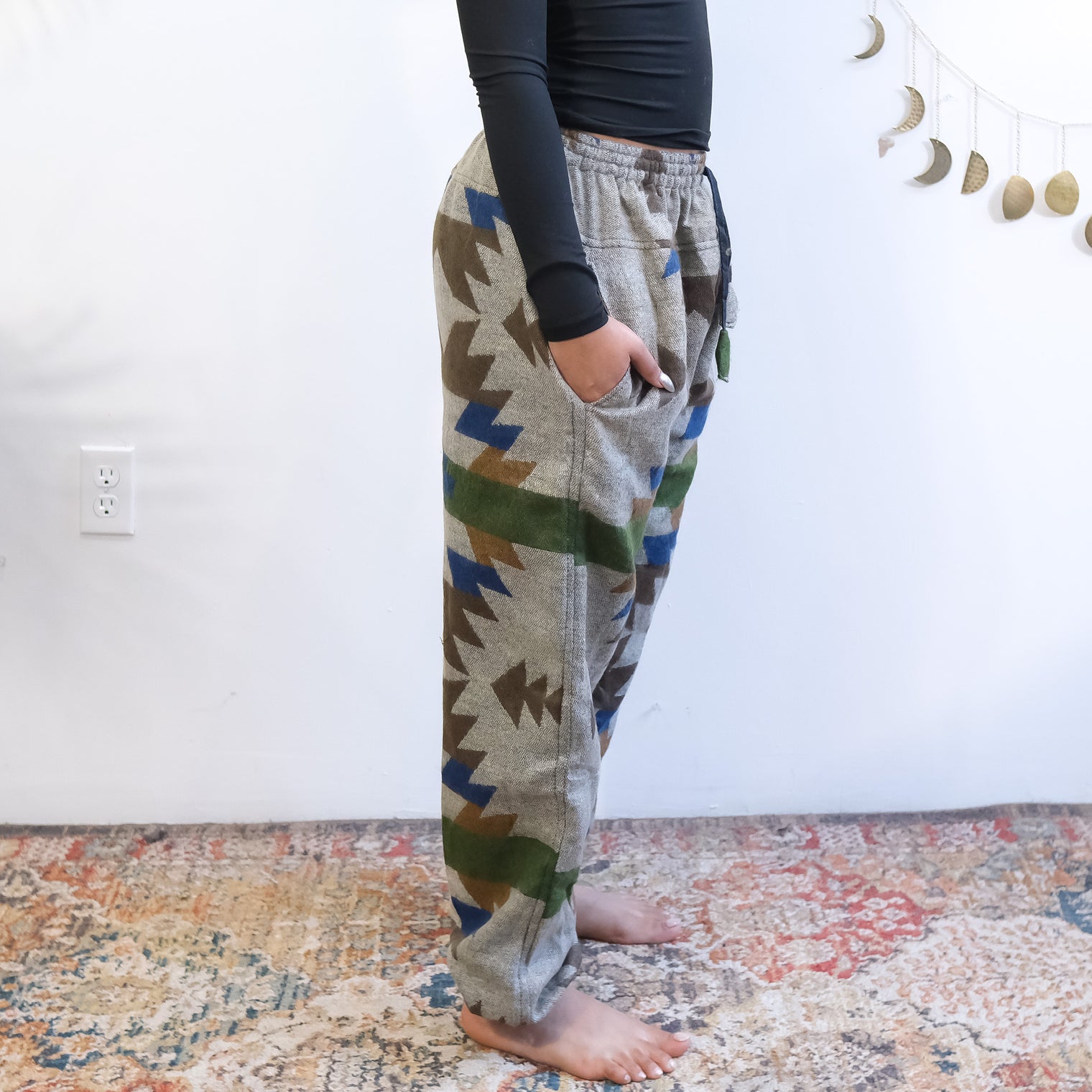 Plaid Print Unisex Wool Blend Joggers