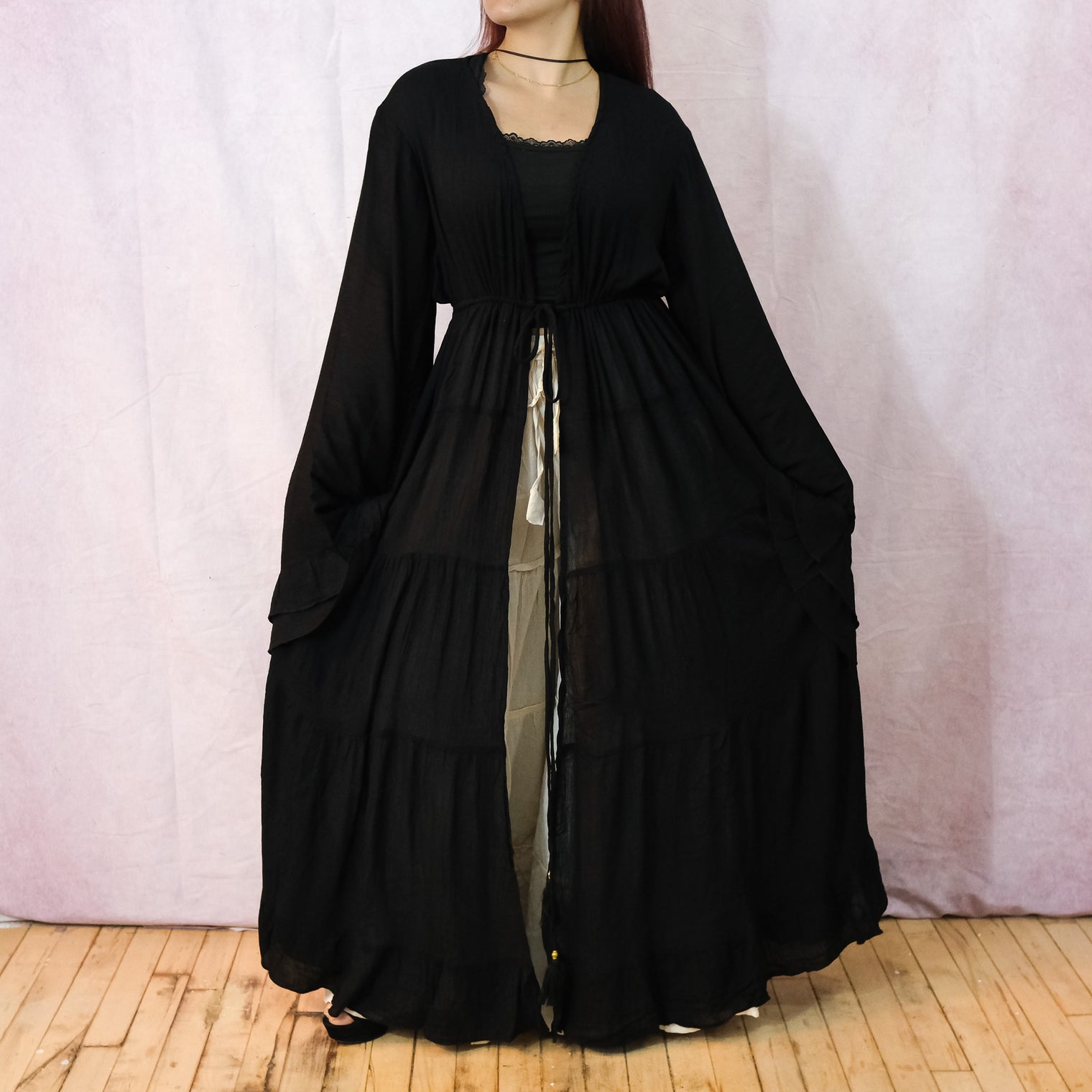 Moonlit Boho Duster with Ruffle Sleeve
