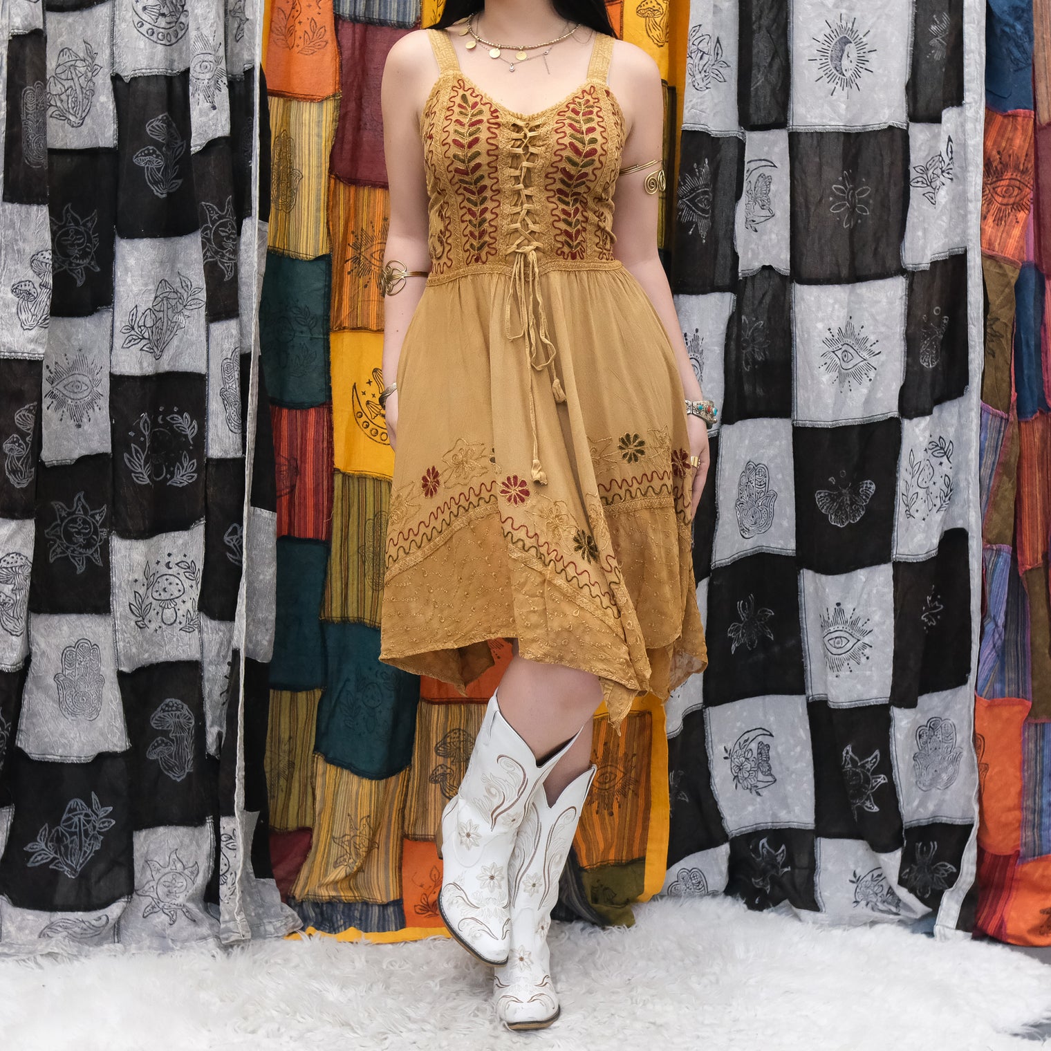 Ever Bloom Flowy Embroidery Dress