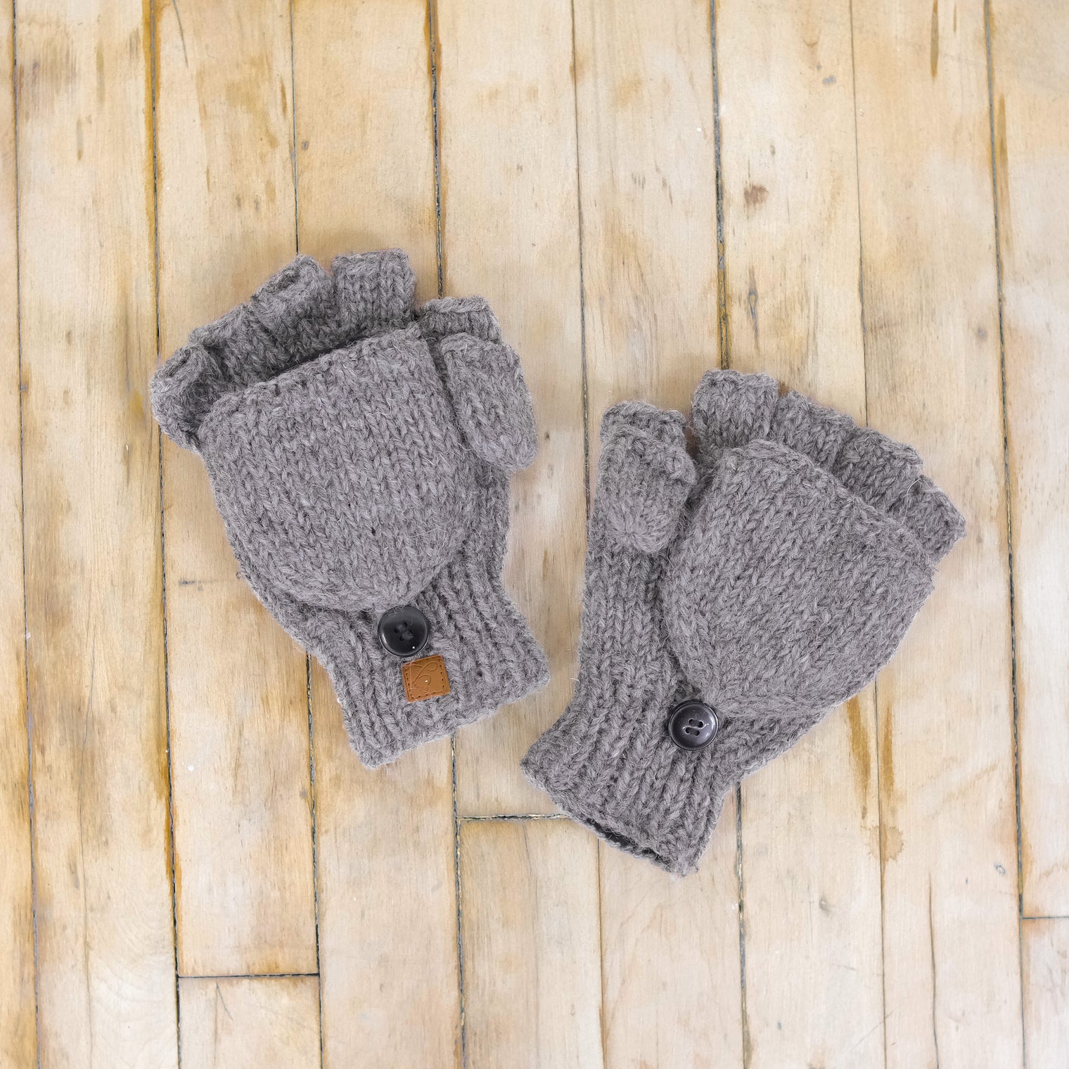 Crocheted Unisex Merino Wool Convertible Gloves/Mittens