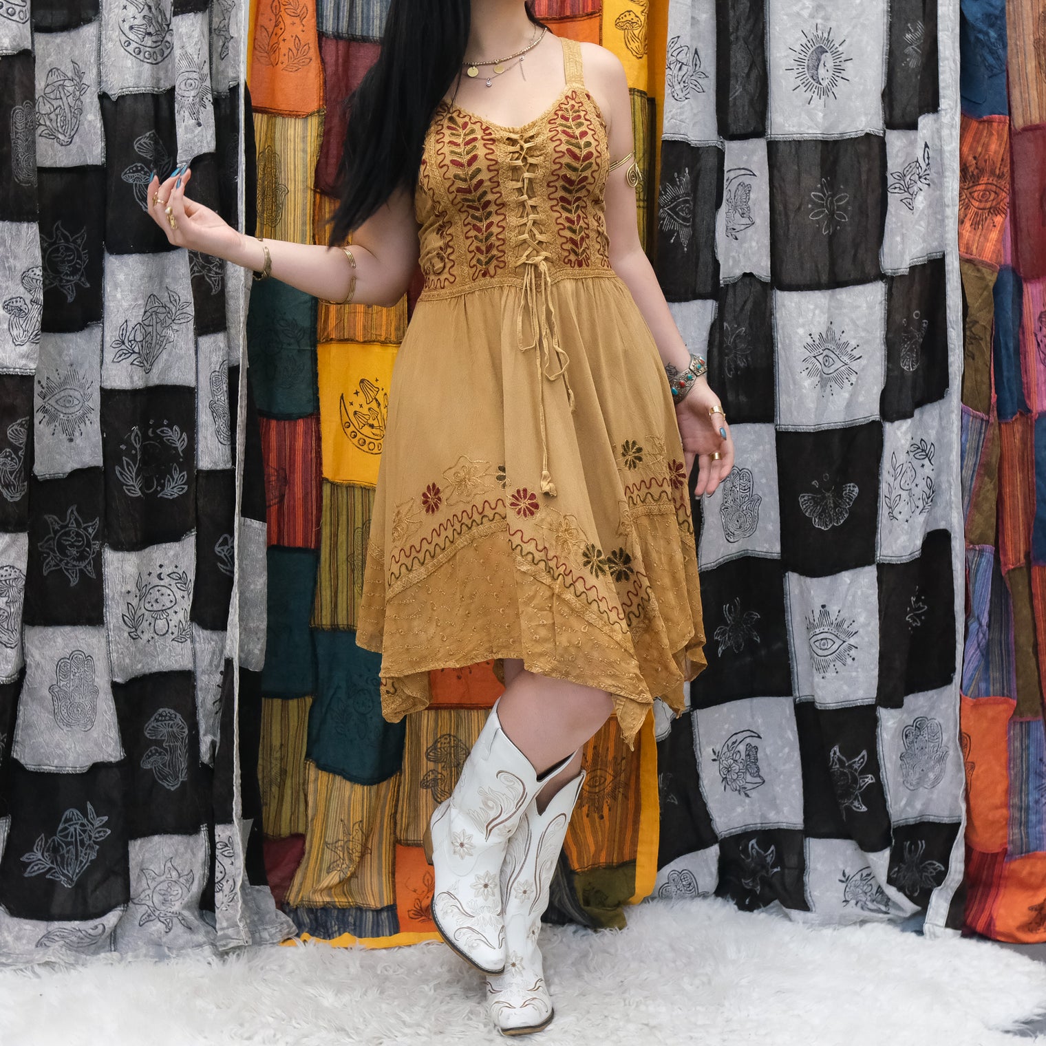 Ever Bloom Flowy Embroidery Dress