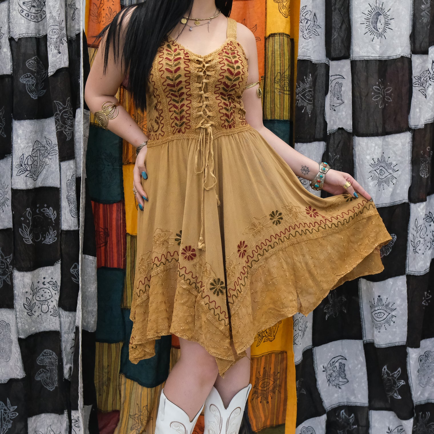 Ever Bloom Flowy Embroidery Dress