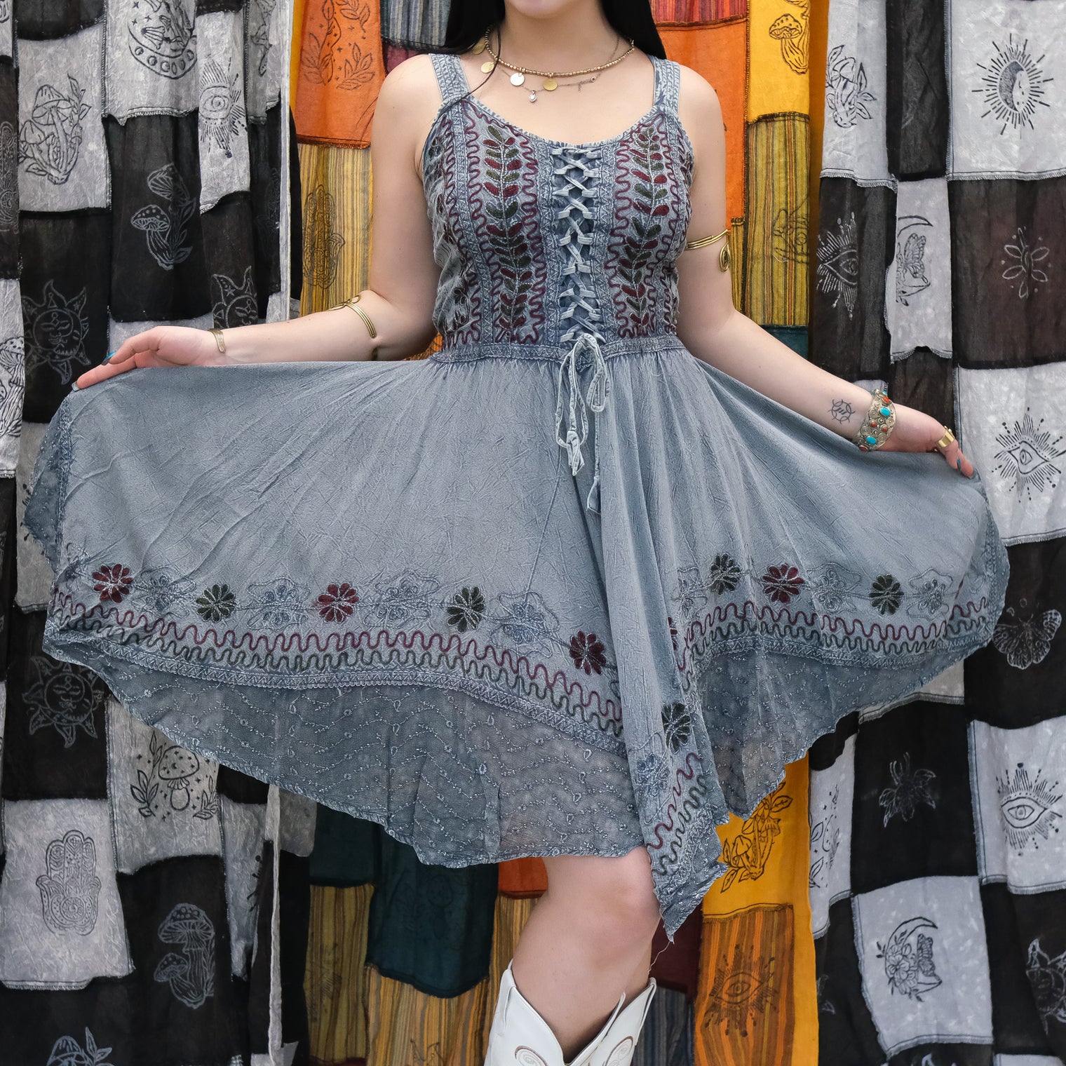 Ever Bloom Flowy Embroidery Dress