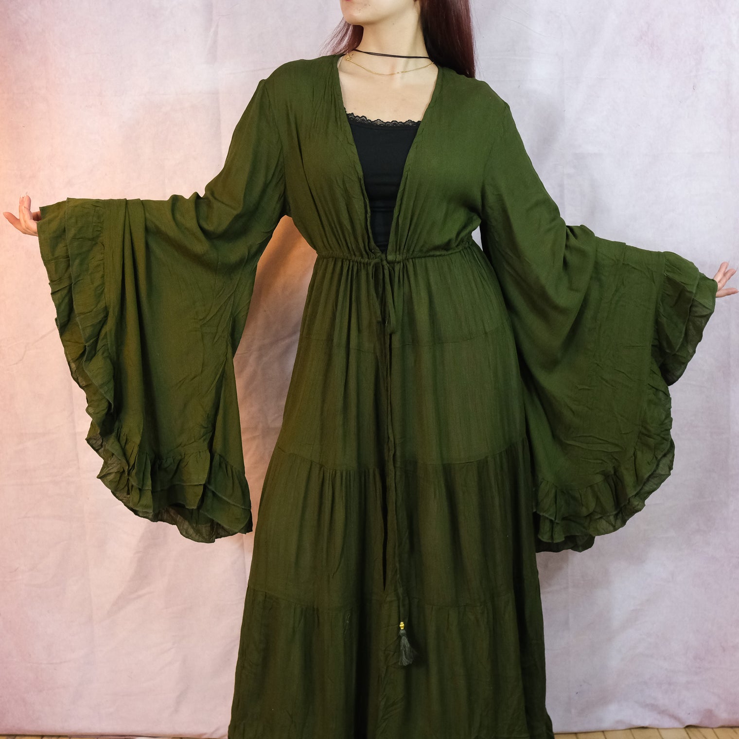 Moonlit Boho Duster with Ruffle Sleeve