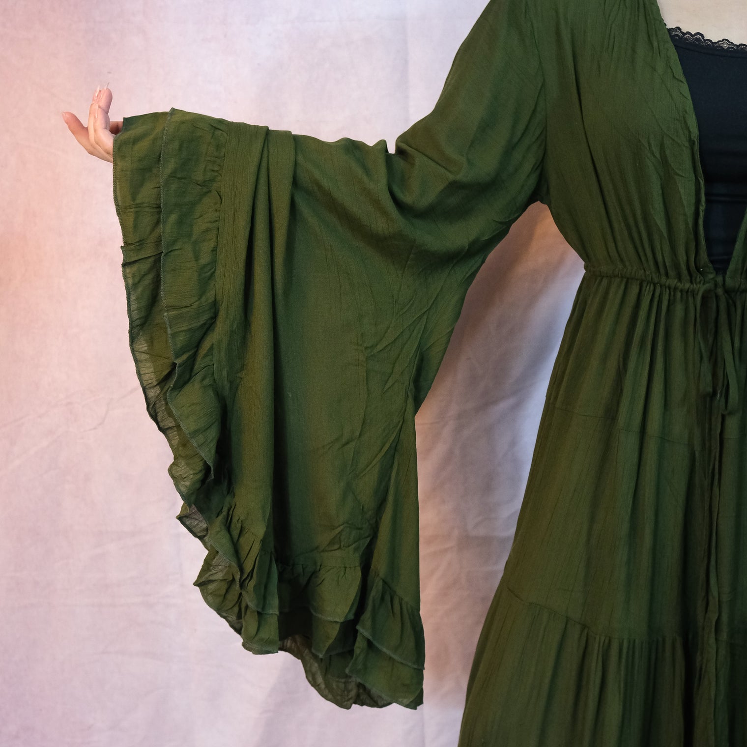 Moonlit Boho Duster with Ruffle Sleeve