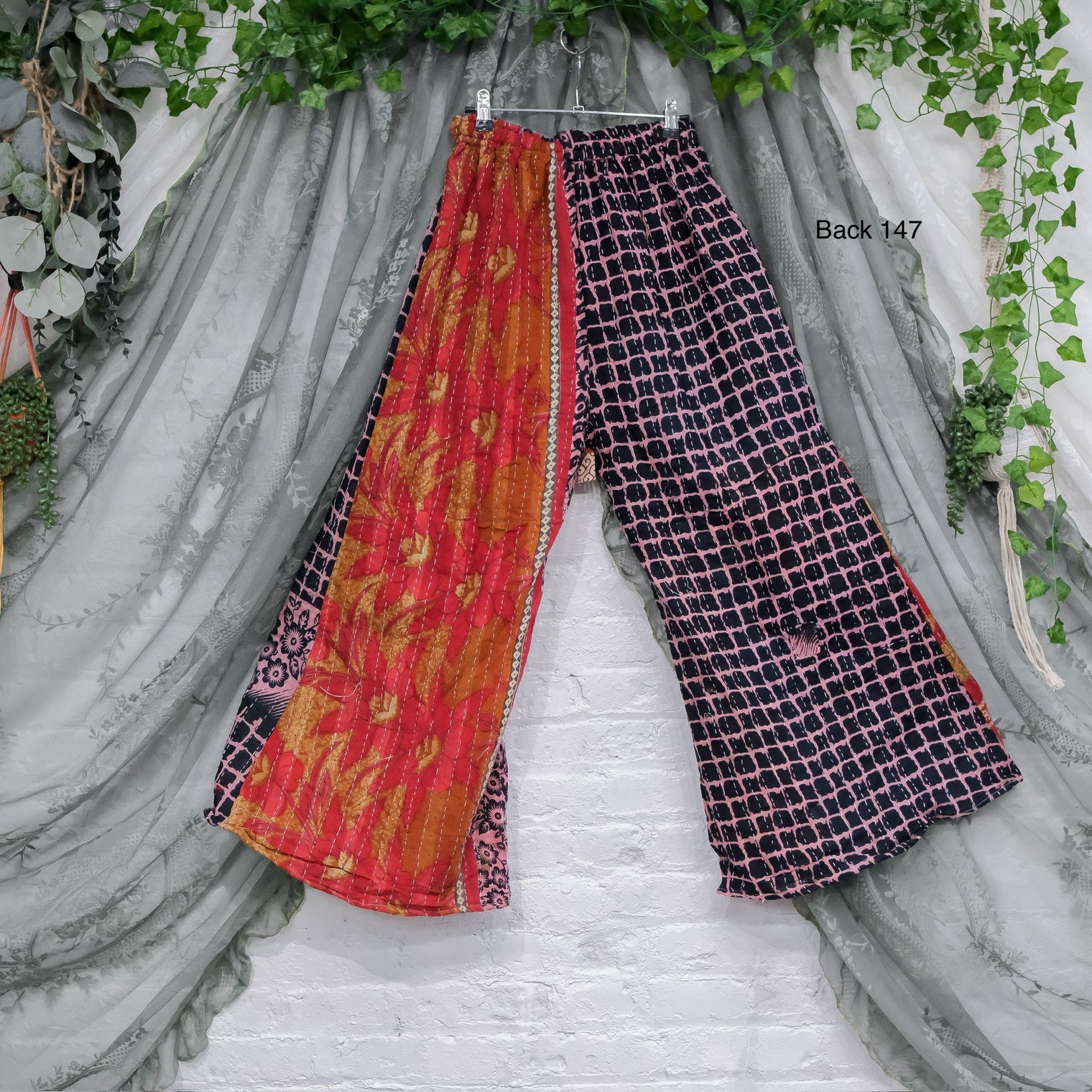 Kantha Wide Leg Boho Pants