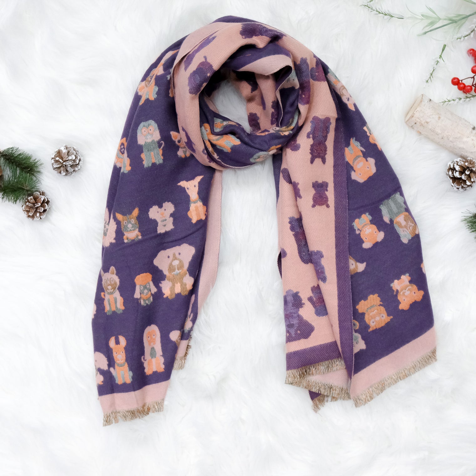 Dog Print Boho Fall Winter Scarfs