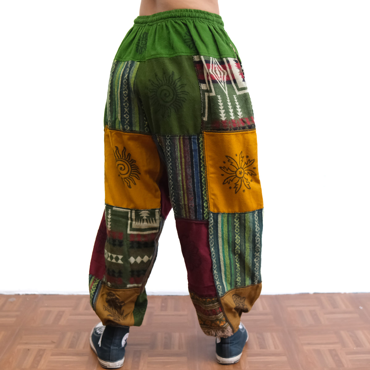 Patch Winter Joggers with Block Print
