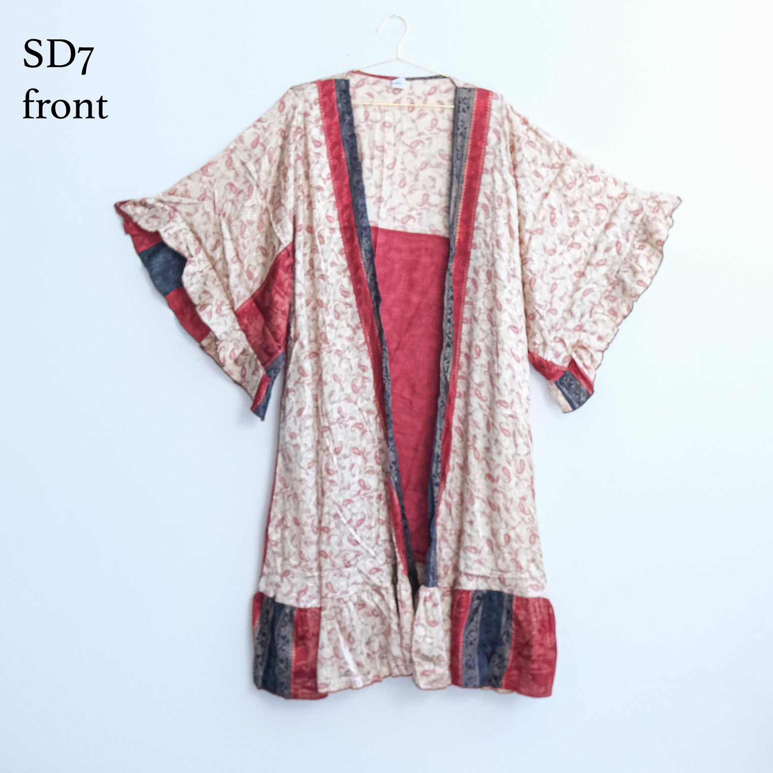 One of a Kind Recycled Silk Flowy Duster