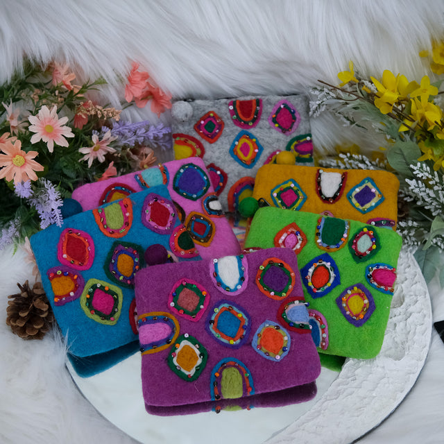 Handmade Felted Beaded Purse