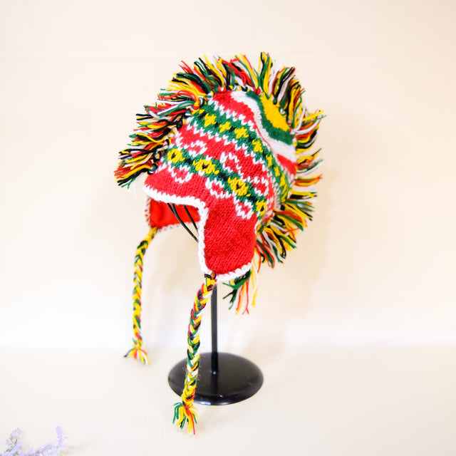 Handmade Mohawk Earflap Unisex Merino Wool Hat